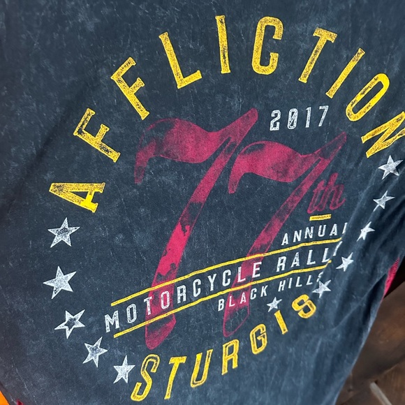Affliction Sturgus bike week woman’s shirt rally 77th Harley - Picture 6 of 7
